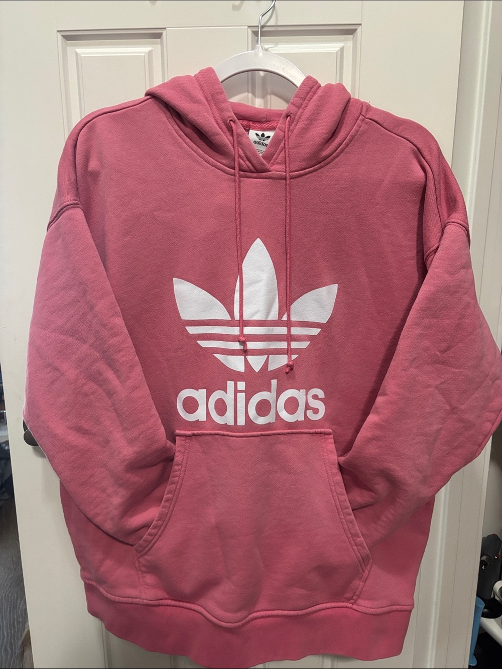 adidas Rose Pink Trefoil Pullover Hoodie